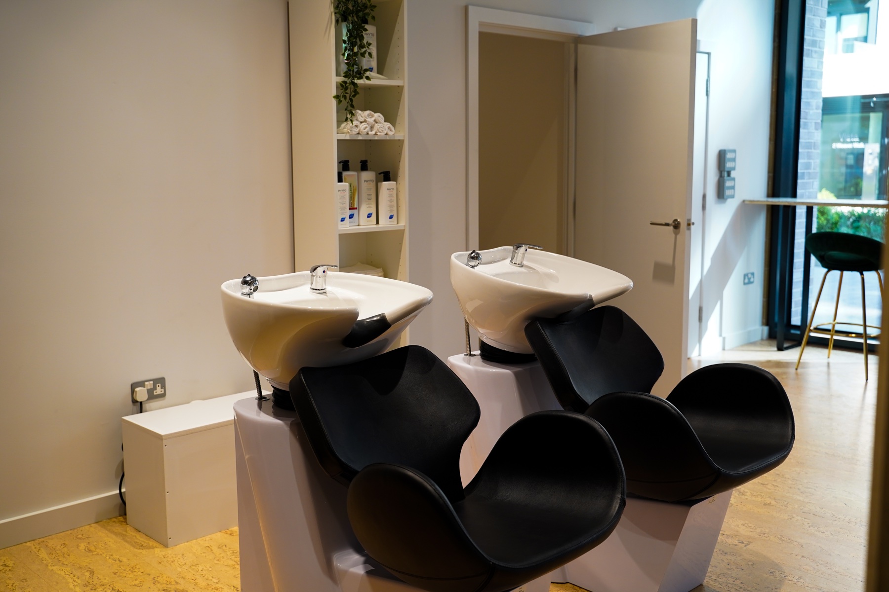 Modern hairdresser interior prepared for its grand opening